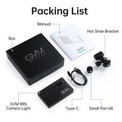 GVM 8RS RGB Kamera Üstü Dahili Akülü Mobil Led Işık (11x7cm)