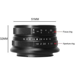 7artisans 25mm F1.8 Manual Focus Prime Fixed Lens Fuji (FX-Mount)