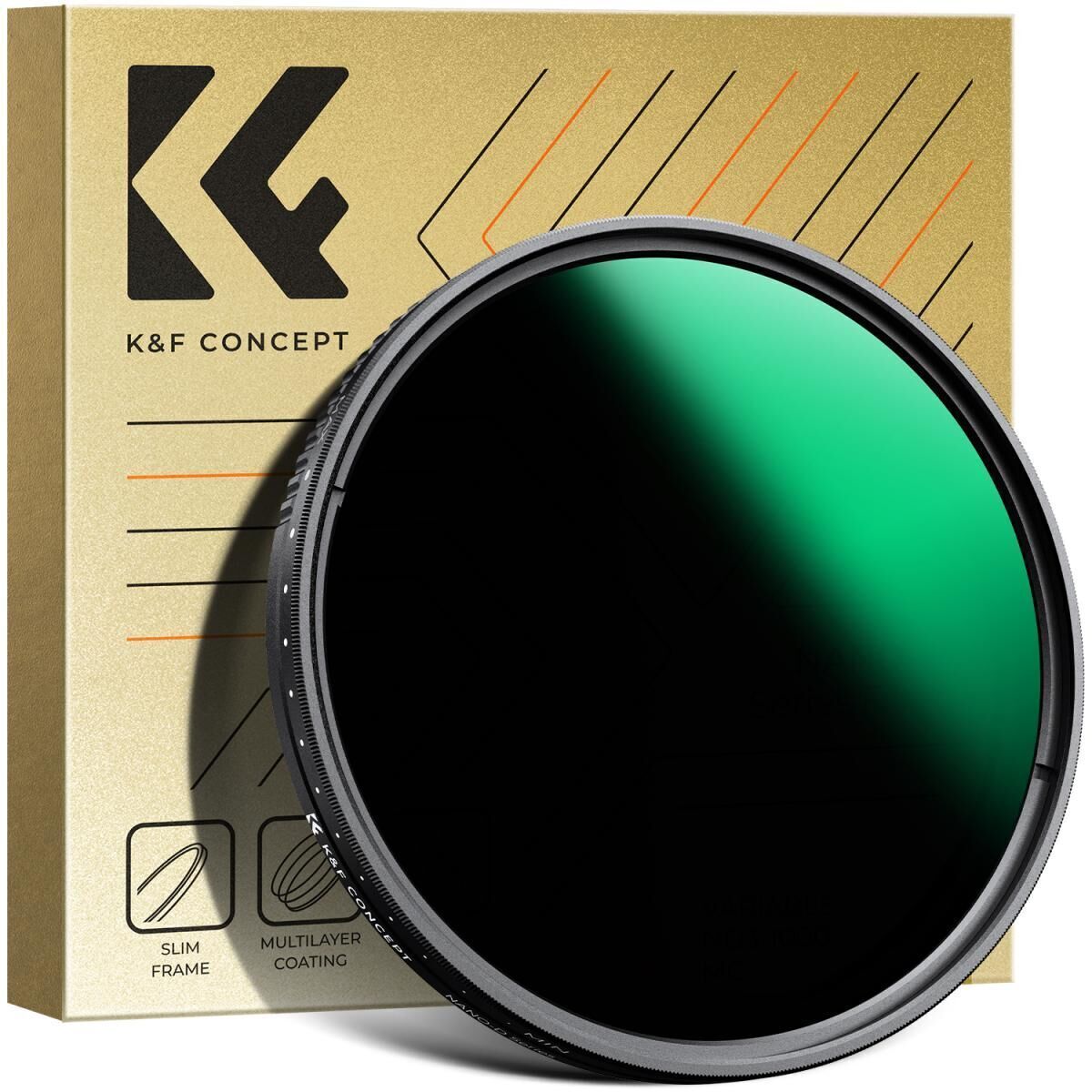 K&F 67mm Nano-D Serisi ND3-ND1000 Filtre (1.5-10 Stop)