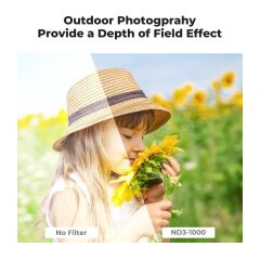 K&F 58mm Nano-D Serisi ND3-ND1000 Filtre (1.5-10 Stop)