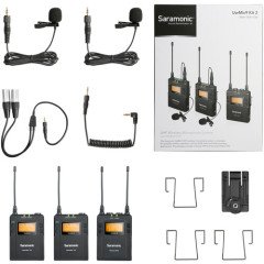 Saramonic UwMic9 (RX9 + TX9 + TX9) 1 Verici + 2 Alıcı Kablosuz Yaka Mikrofonu