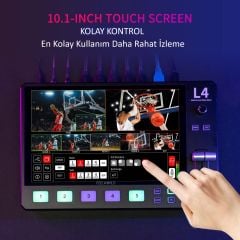 FEELWORLD L4 Çoklu Kamera Video Mikseri  10.1''Dokunmatik Ekran