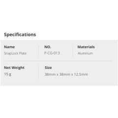 PGYTECH SNAPLOCK PLATE Arca-Swiss compatible