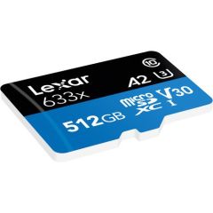 Lexar 512GB microSDXC 100MB/sn 4K Class 10 Hafıza Kartı + SD Adaptör