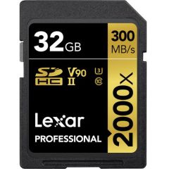 Lexar 32GB Professional 2000x SDXC V90 Hafıza Kartı
