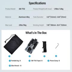 Sirui TT-50 Compact Mini Masaüstü Tripodu (Mat Gri)