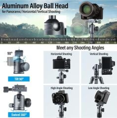 Sirui TT-50 Compact Mini Masaüstü Tripodu (Mat Gri)