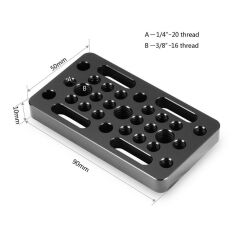 SmallRig 1598 1/4 - 3/8-16 Vida Delik Plakası Cheeseplate