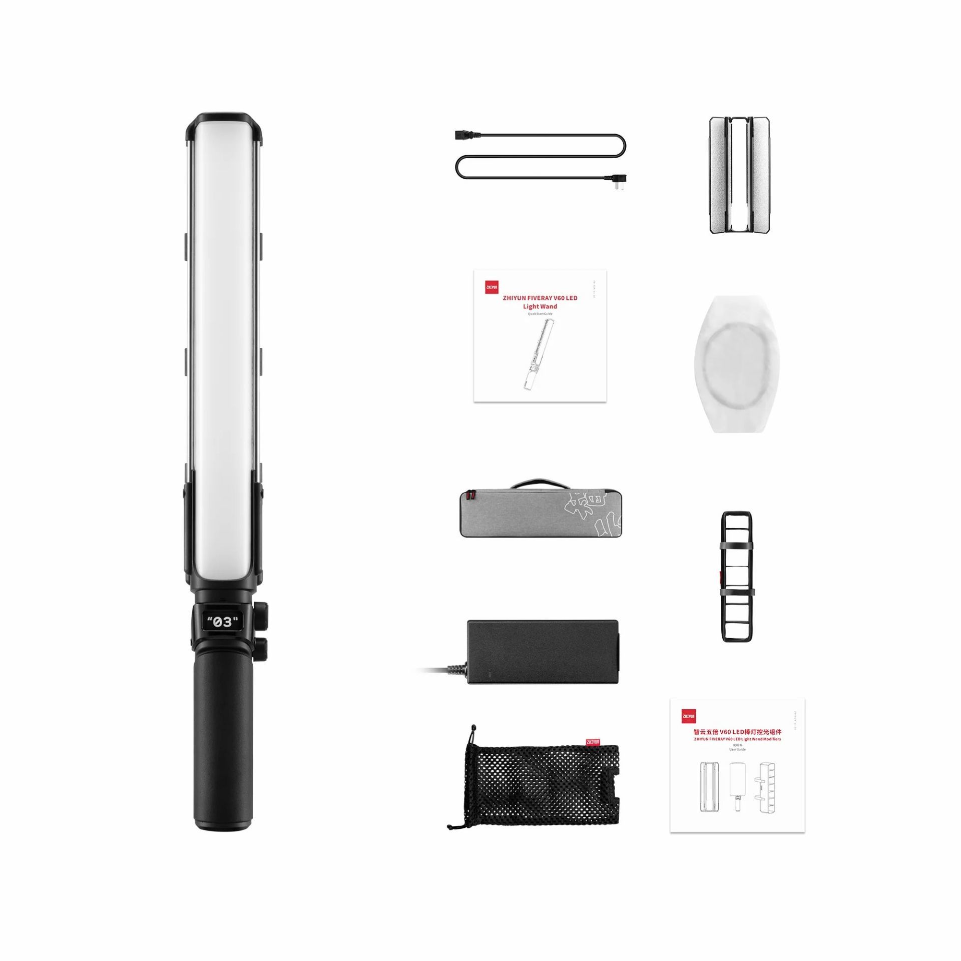 Zhiyun Fiveray V60 Bi-Color Led Işık Çubuğu Combo (Siyah)