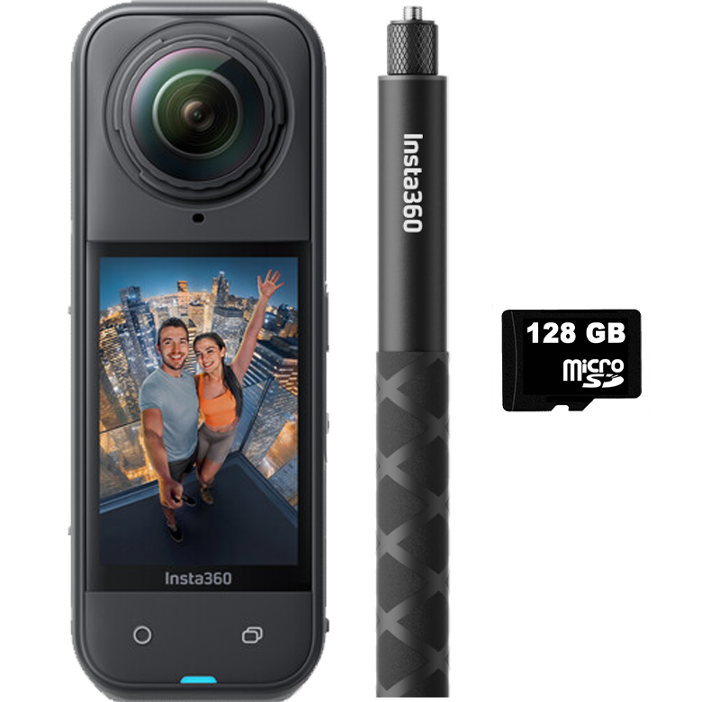 Insta360 X5 İnvisible 114cm Selfie Stick Bundle (128GB Hafıza Kartı Dahil)