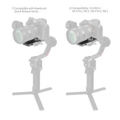 SmallRig 4638 DJI RS 2 / RSC 2 / RS3 / RS 3 Pro / RS 4 / RS 4 Pro için HawkLock H38 Manfrotto Hızlı Çıkarma Plakası