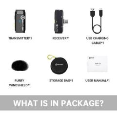 Hollyland Lark C1 Solo Tekli Kablosuz Mikrofon Sistemi (IOS Uyumlu)