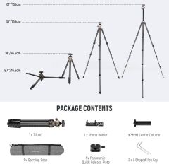LITETRIP LT35 Karbon Fiber Tripod (49-155cm) 1,13kg