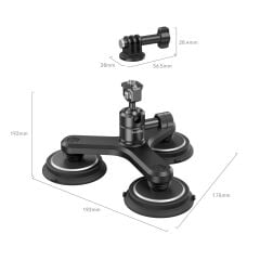 SmallRig 4468 Üçlü Manyetik Vakumlu Montaj Destek Seti Aksiyon Kameraları için