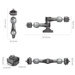 SmallRig 4490 HawkLock H21 Hızlı Çıkarma Rozet Sihirli Kol (7'')