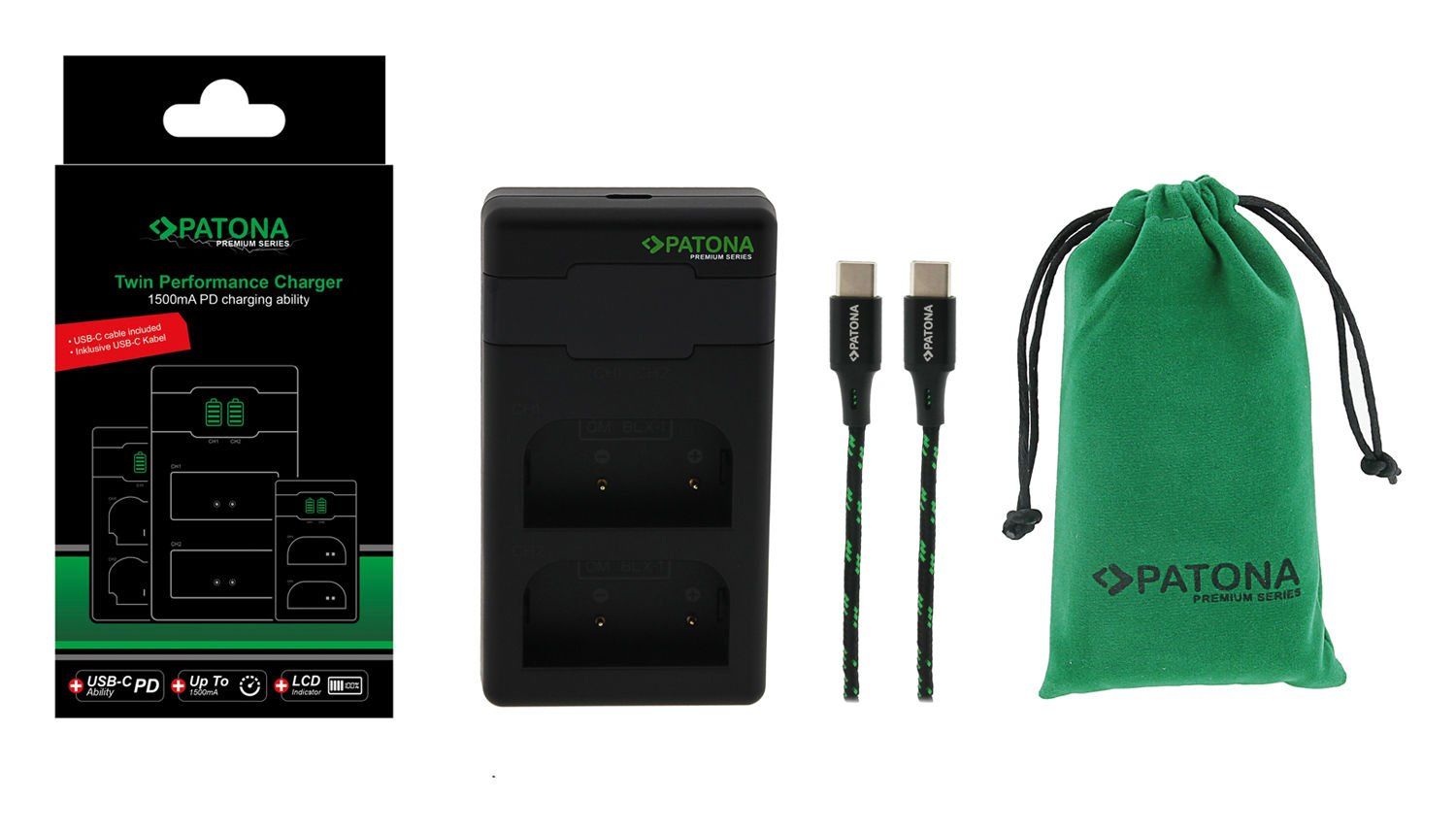 Patona 161713 Premium Olympus BLX-1 Şarj Cihazı