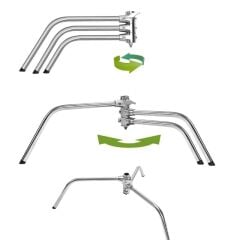 GVM C330 320cm C-Stand & Grip Arm (130cm) Kit (Çelik)