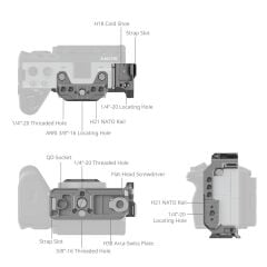 SmallRig 4772 Sony FX3 / FX3A / FX30 için  ''HawkLock'' Hızlı Çıkarma Yarım Kafesi